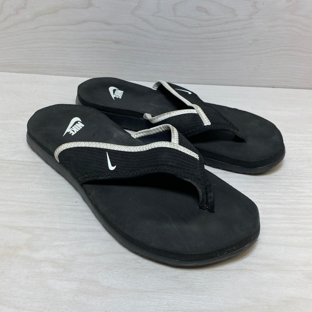 Nike Solarsoft Thong II Black White Flip Flop Sandals 310896-014 Womens 9 Mens 8